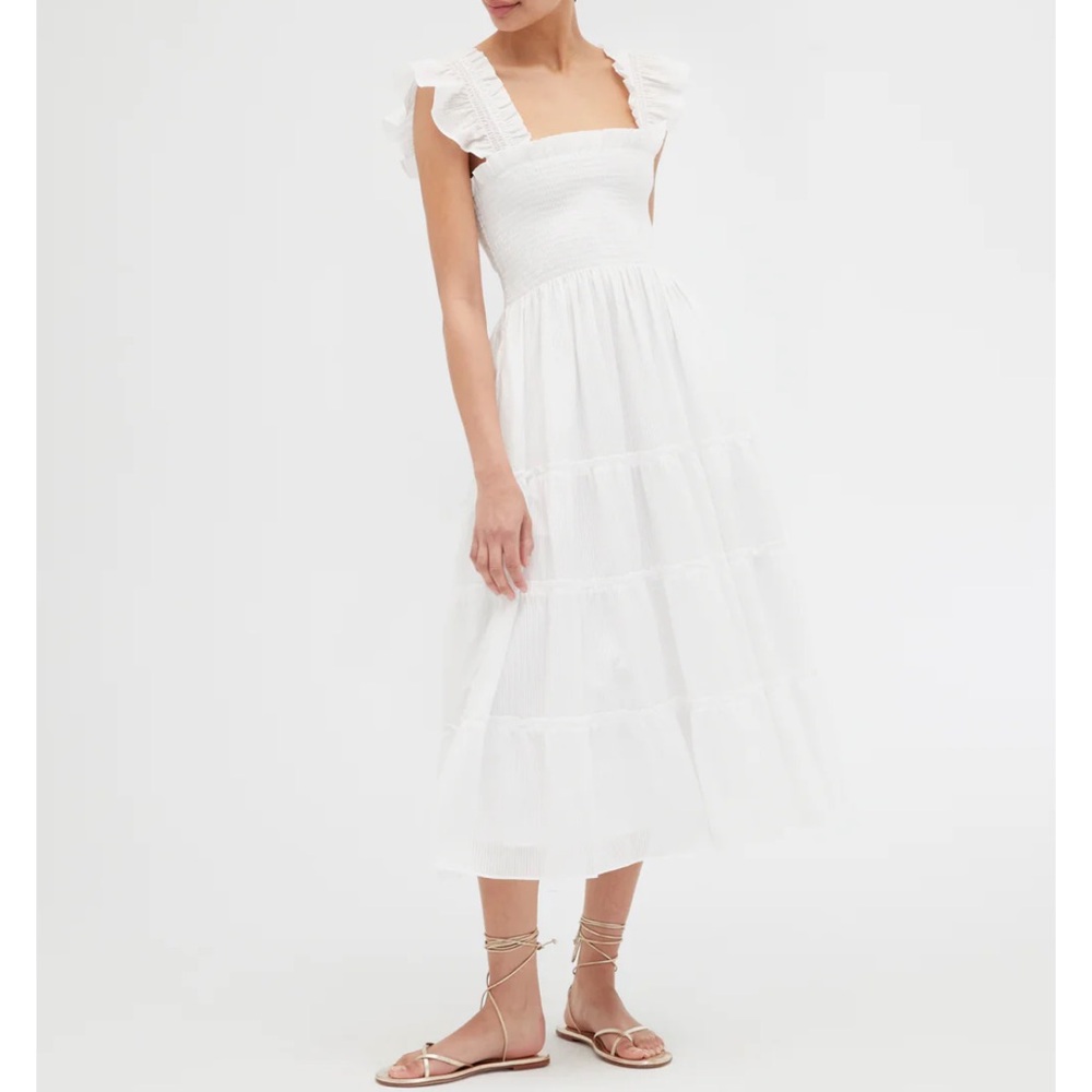 Hill House White Swiss Dot Dress